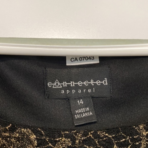 black gold scalloped floral lace sheer sleeve tunic  shift dress - Picture 4 of 8